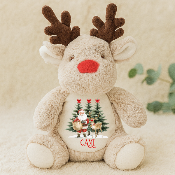Personalised Reindeer Teddy, Custom Christmas Soft Toy Gift