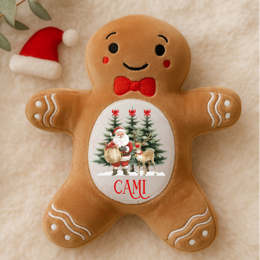 Personalised Gingerbread Man Teddy Custom Christmas Soft Toy