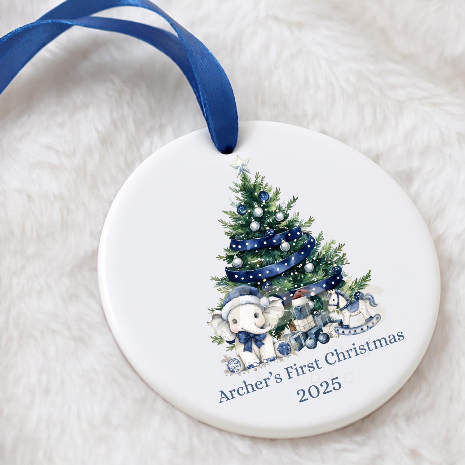 Personalised Baby's First Christmas Ornament 2025: Ceramic Keepsake