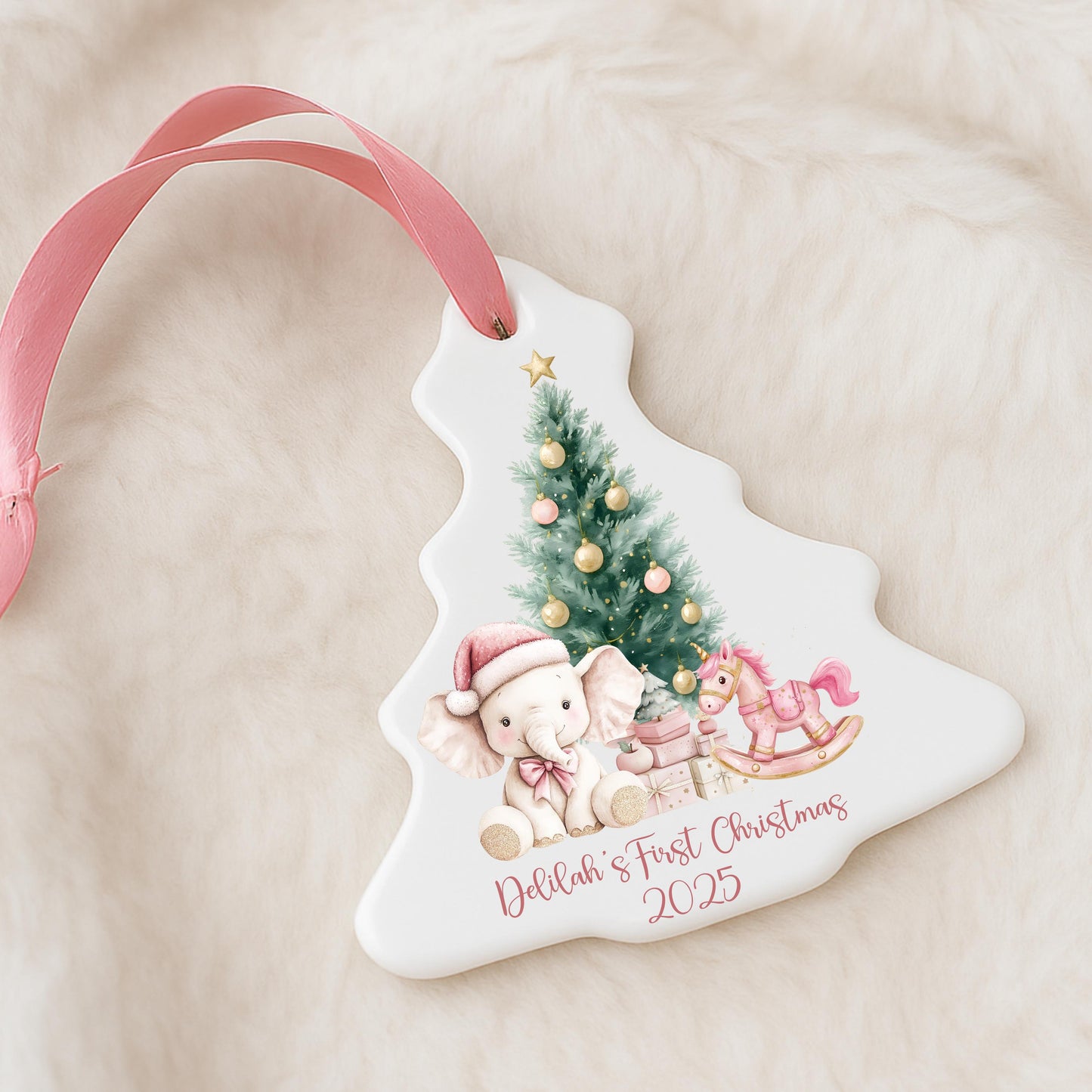 Personalised Baby's First Christmas Ornament 2025: Ceramic Keepsake