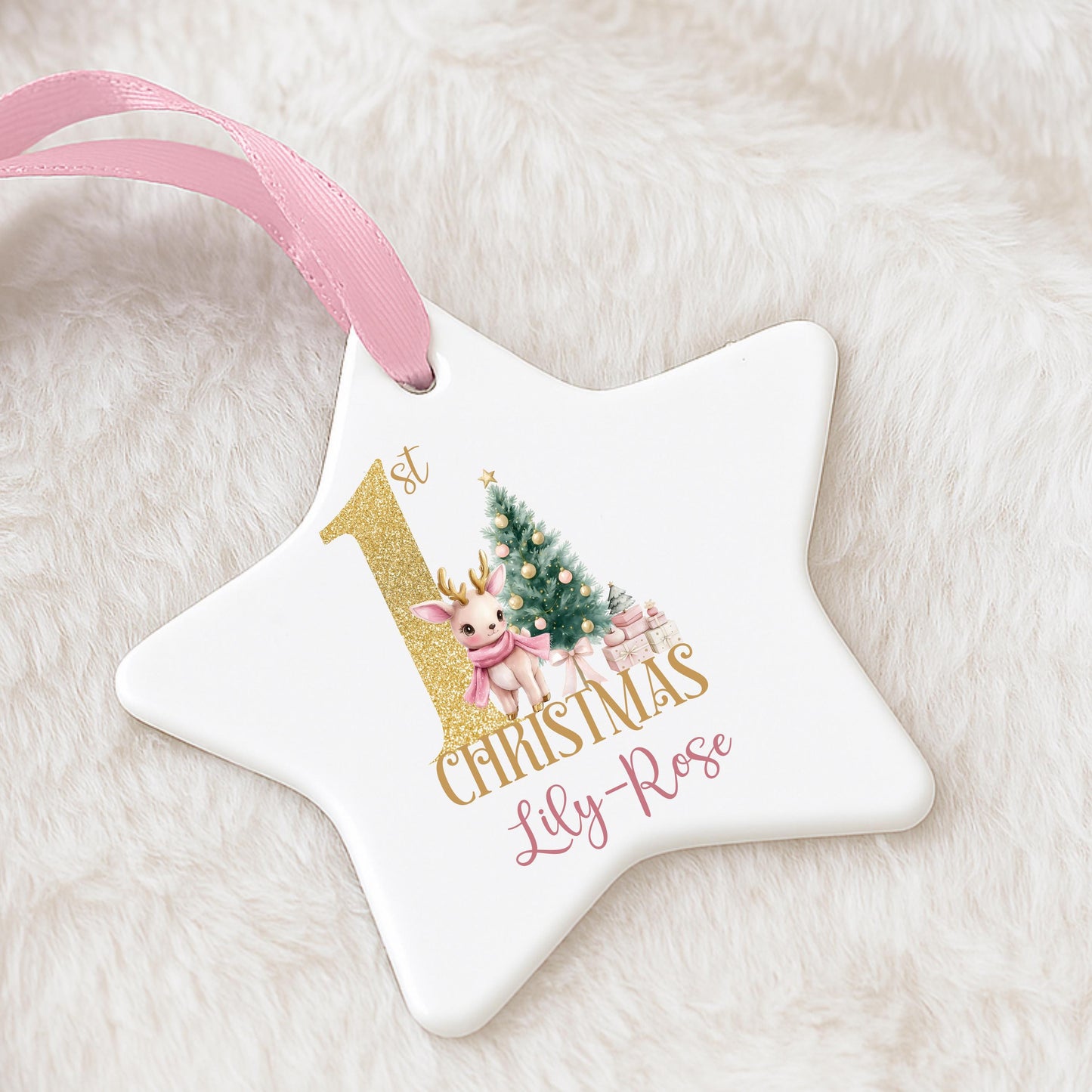 Personalised Baby's First Christmas Ornament 2025: Ceramic Keepsake