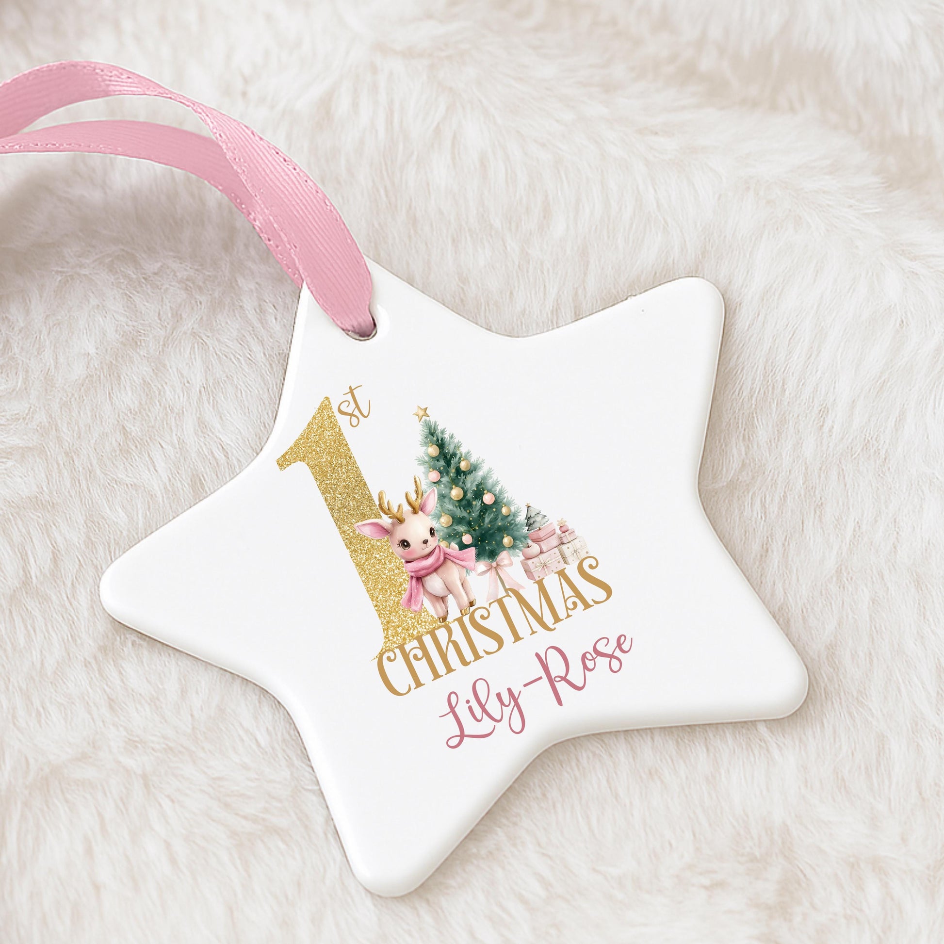 Personalised Baby's First Christmas Ornament 2025: Ceramic Keepsake
