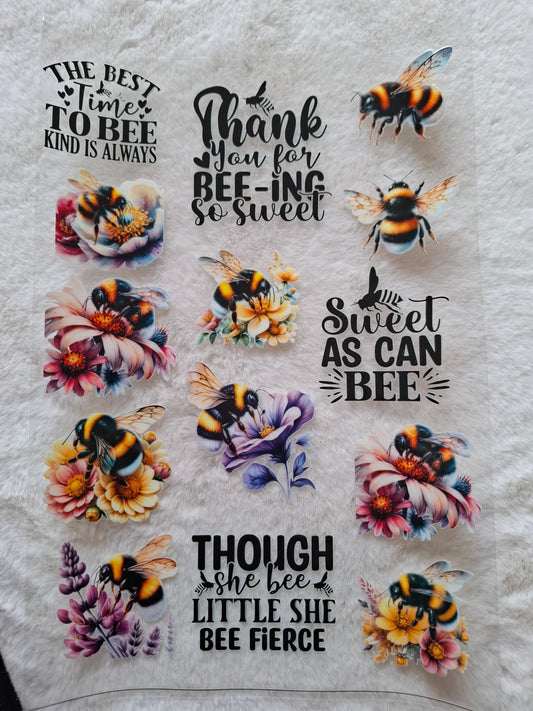 A4 BEEautiful Themed UVDTF Print Sheet