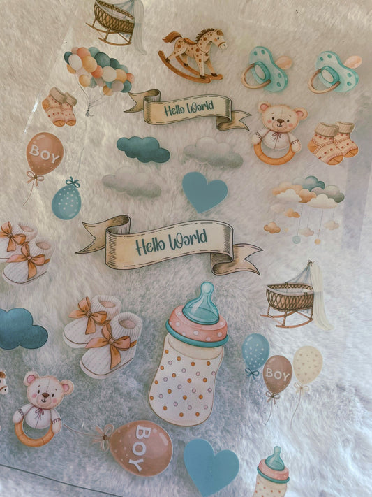 A4 Baby Boy UVDTF Print Sheet