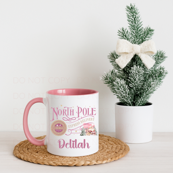 North Pole Express Christmas Personalised Mug