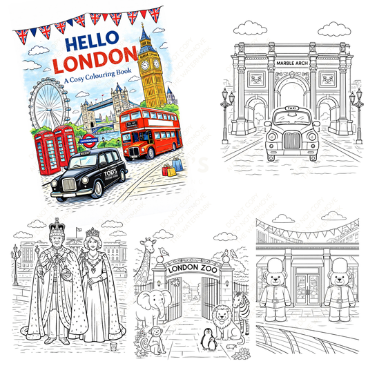 London Colouring Book | 22 Famous London Landmarks to Colour | A4 Adult Colouring Book