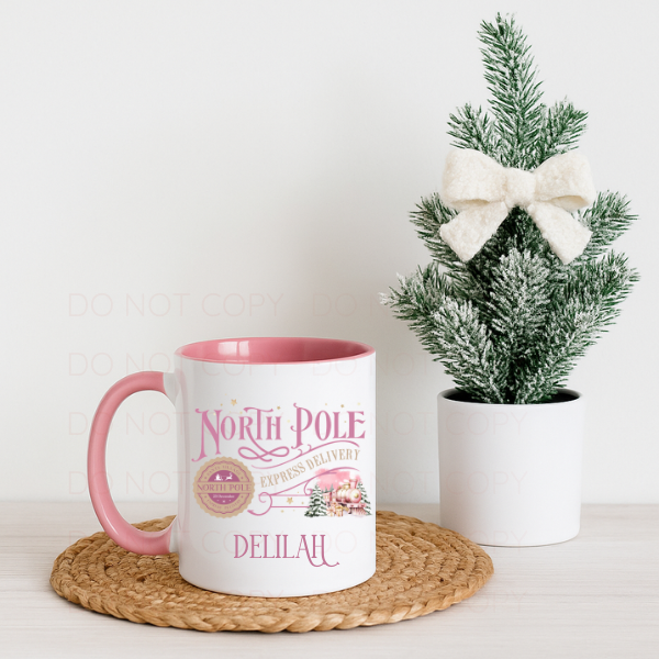 North Pole Express Christmas Personalised Mug