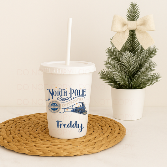 North Pole Express Christmas Personalised Cold Cup