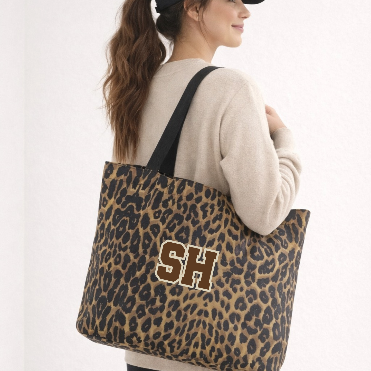 Personalised Leopard Print Tote Bag