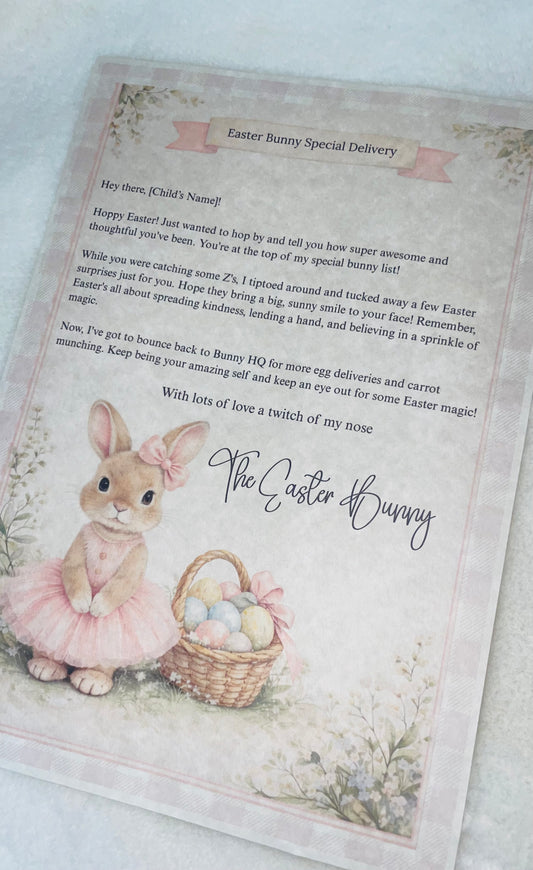 Personalised Easter Bunny Certificate – A4 Special Delivery Letter with Envelope