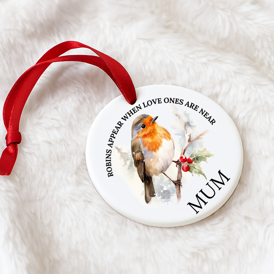 Robin Memorial Personalised Christmas Decoration