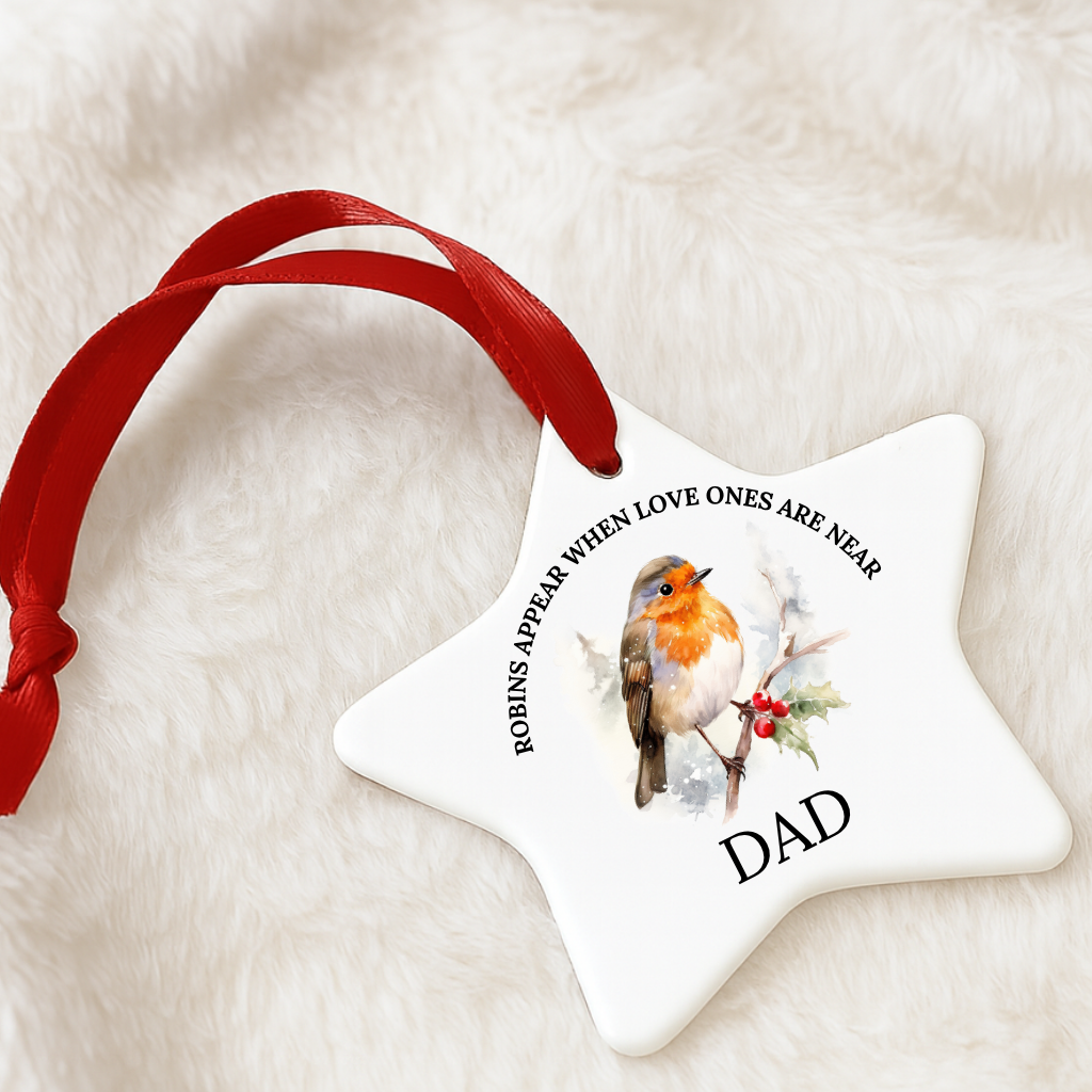 Robin Memorial Personalised Christmas Decoration