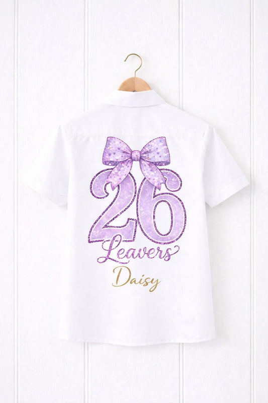 Leavers 2026 PNG | Purple Bow School Design | Class of 2026 Shirt (Digital Download)