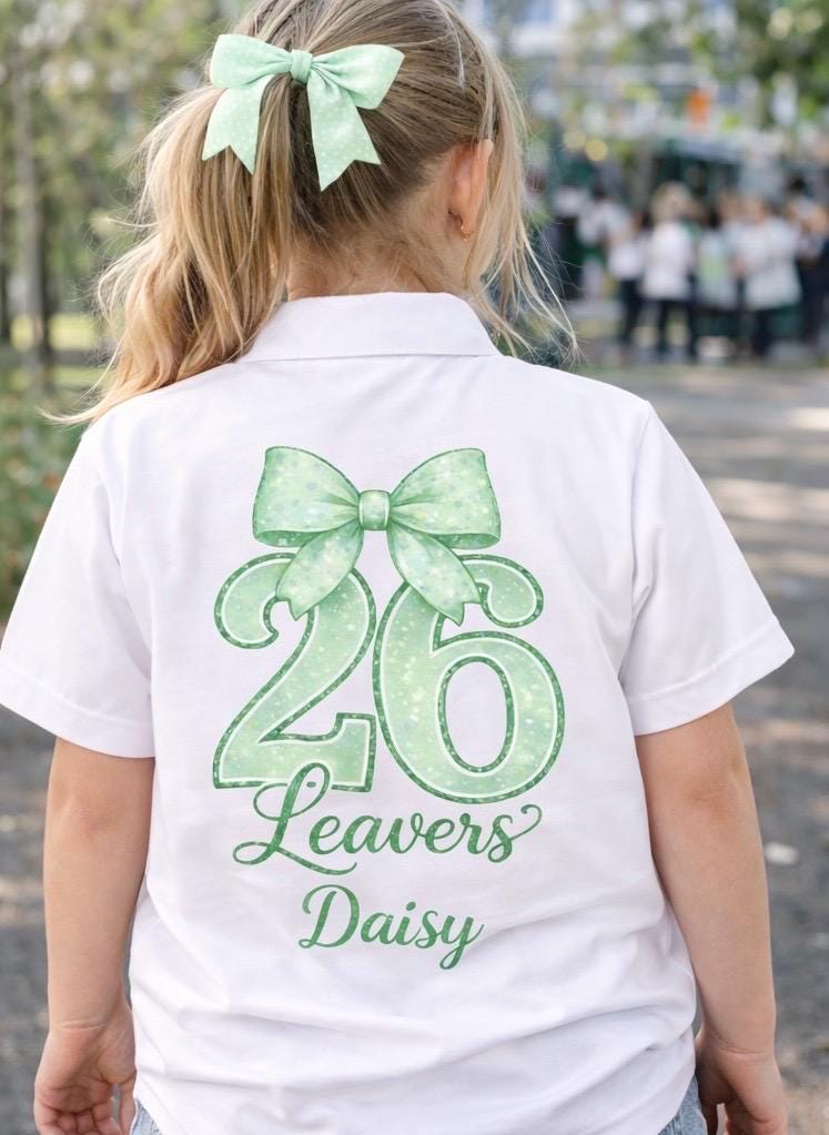 Leavers 2026 PNG | Green Bow Class of 2026 Shirt Design (Digital Download)