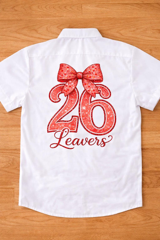 Leavers 2026 PNG | Red Bow School Design | Class of 2026 Shirt (Digital Download)