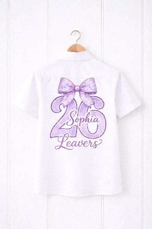 Leavers 2026 PNG | Purple Bow School Design | Class of 2026 Shirt (Digital Download)