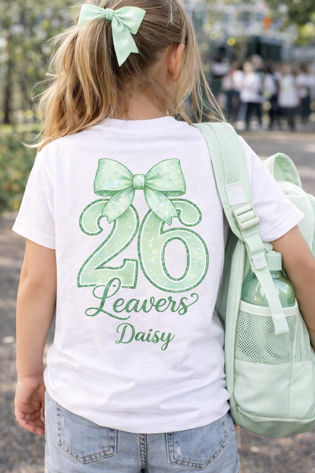 Leavers 2026 PNG | Green Bow Class of 2026 Shirt Design (Digital Download)