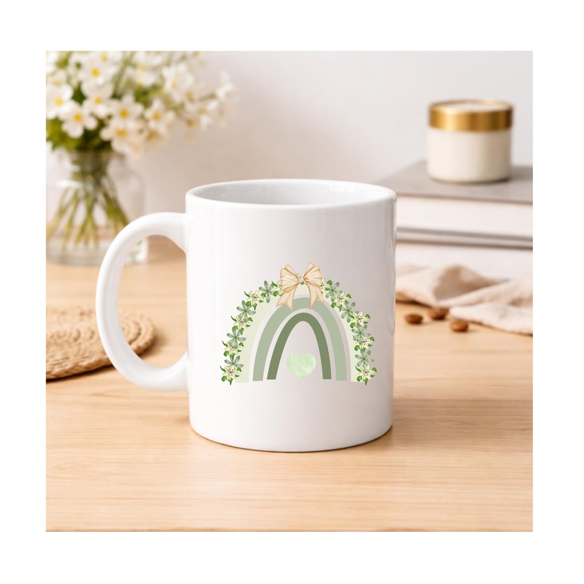 Sage Green Boho Rainbow PNG: Teacher Gift, Sublimation Design (Digital Download)