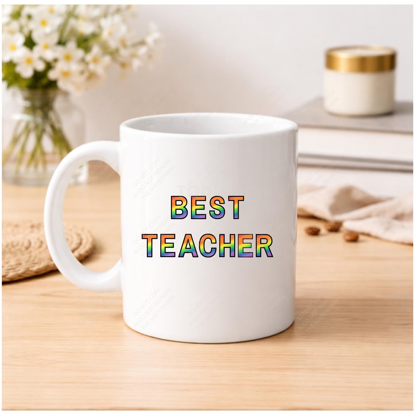 Rainbow Teacher PNG: Sublimation Design (Digital Download)