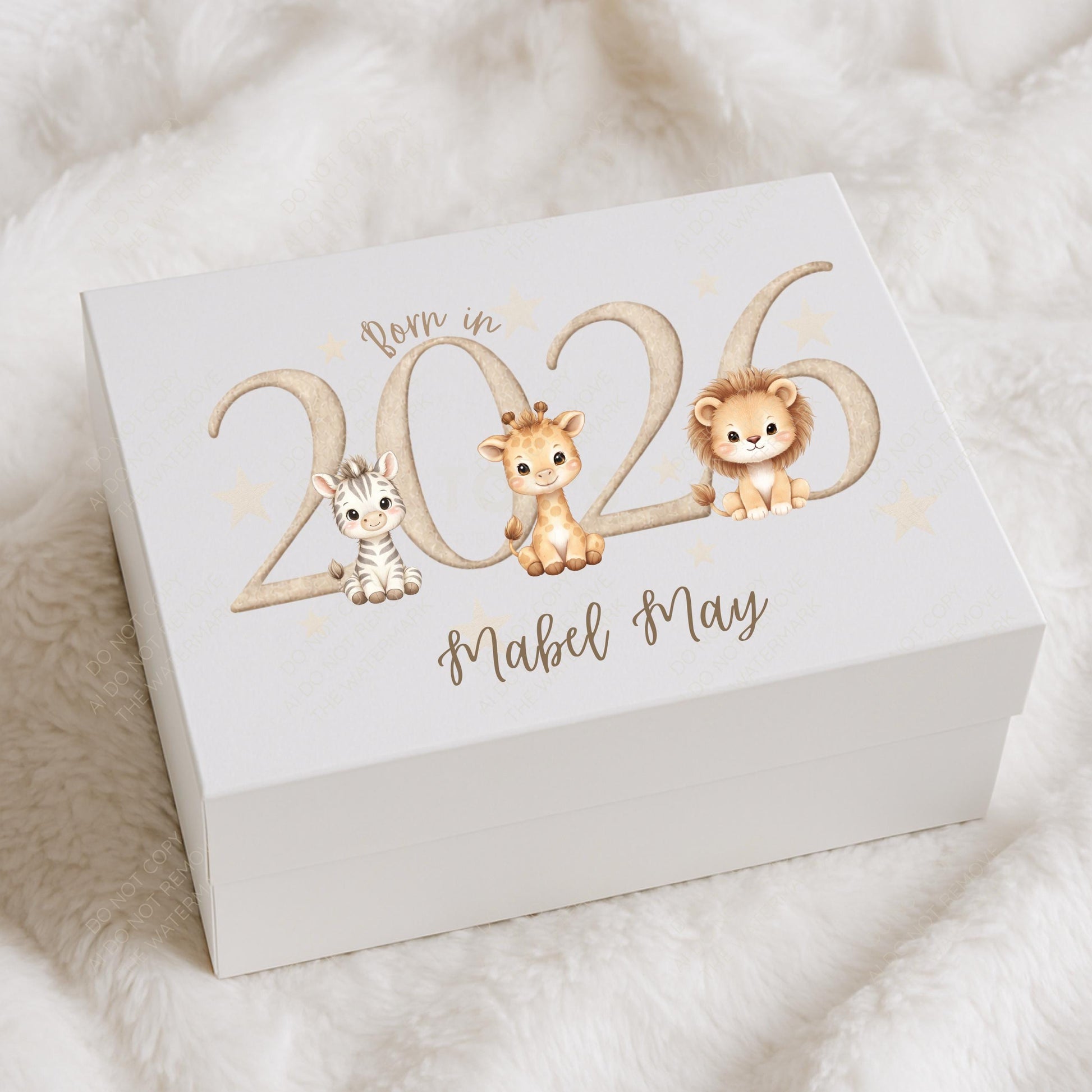 Born in 2026 safari animal baby PNG