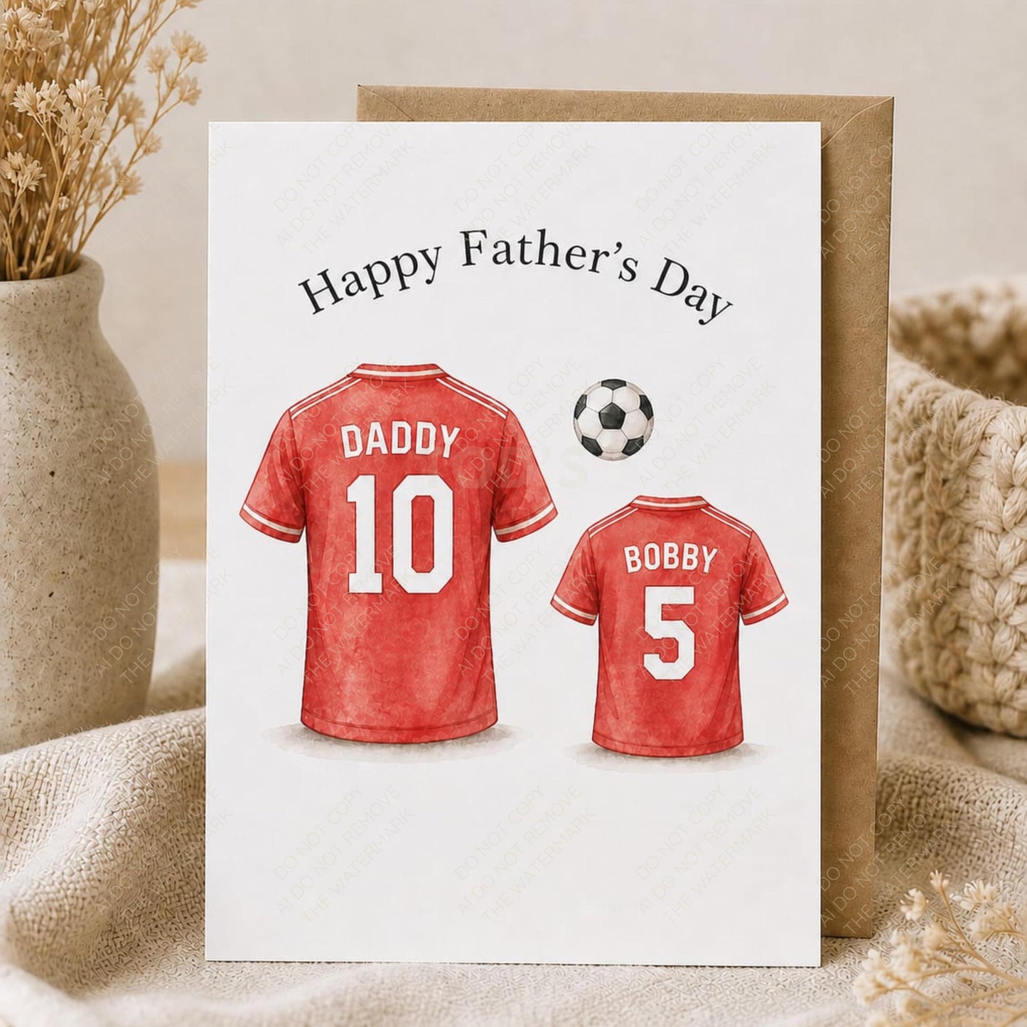 Personalised Dad Team Football Shirt PNG Fathers Day Custom Names Numbers Digital Download Mug Card Print