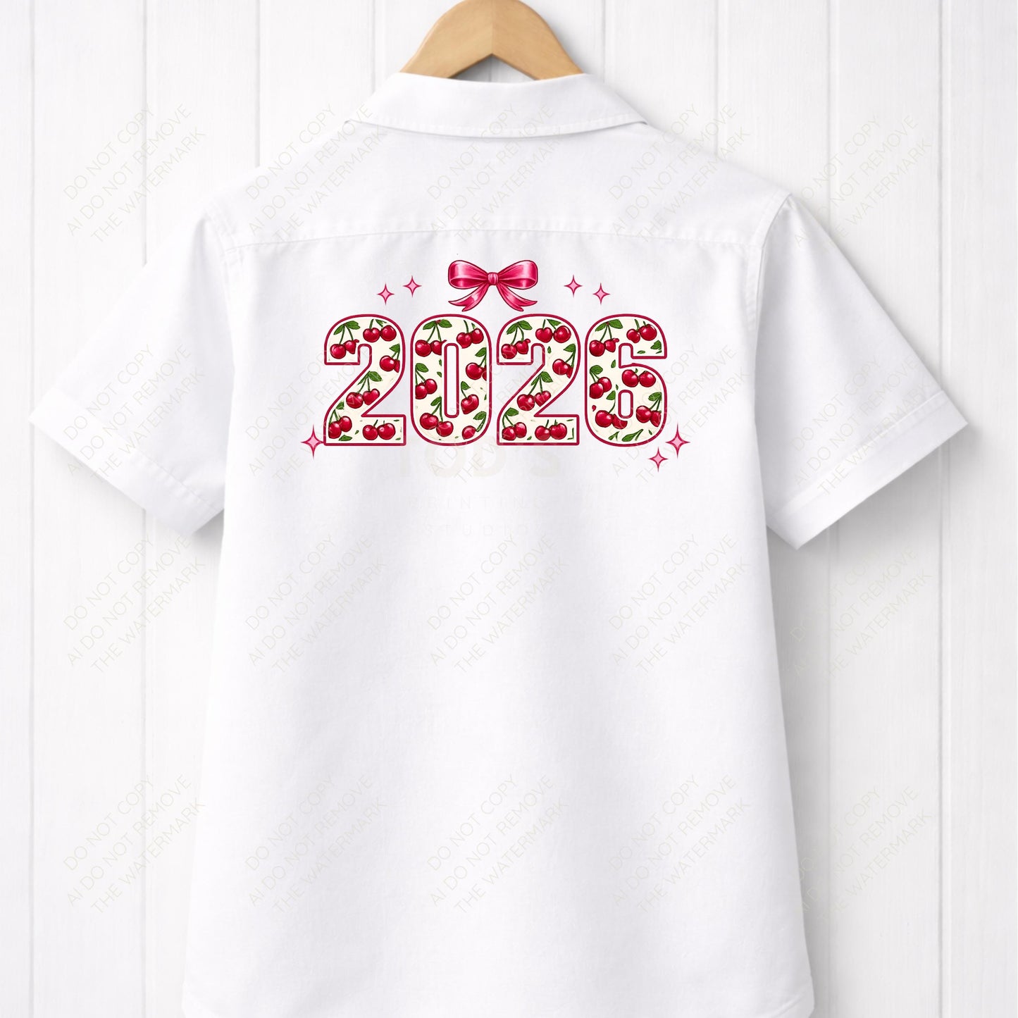 2026 Cherry Bow PNG Design (Digital Download)