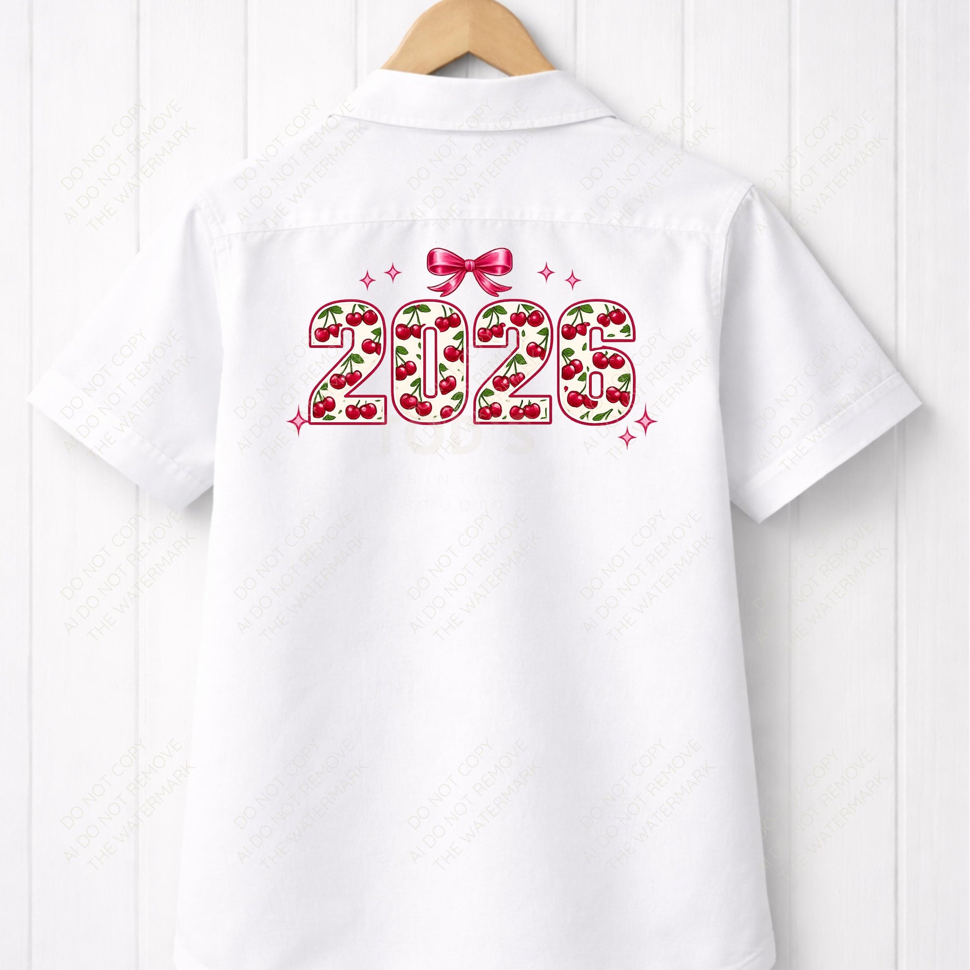 2026 Cherry Bow PNG Design (Digital Download)