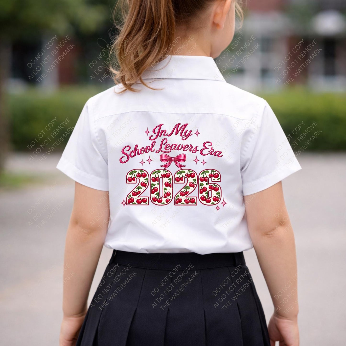 In My Leavers Era 2026 Cherry Bow PNG Design (Digital Download)