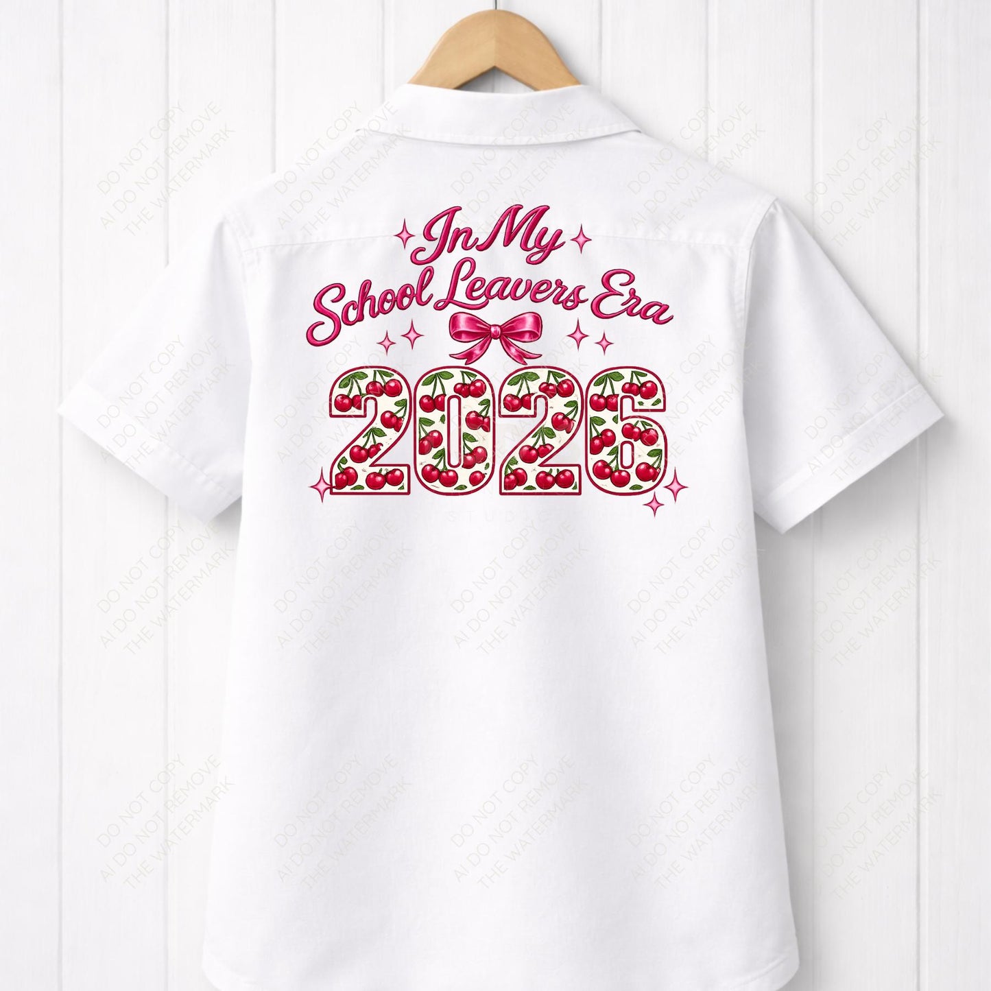 In My Leavers Era 2026 Cherry Bow PNG Design (Digital Download)