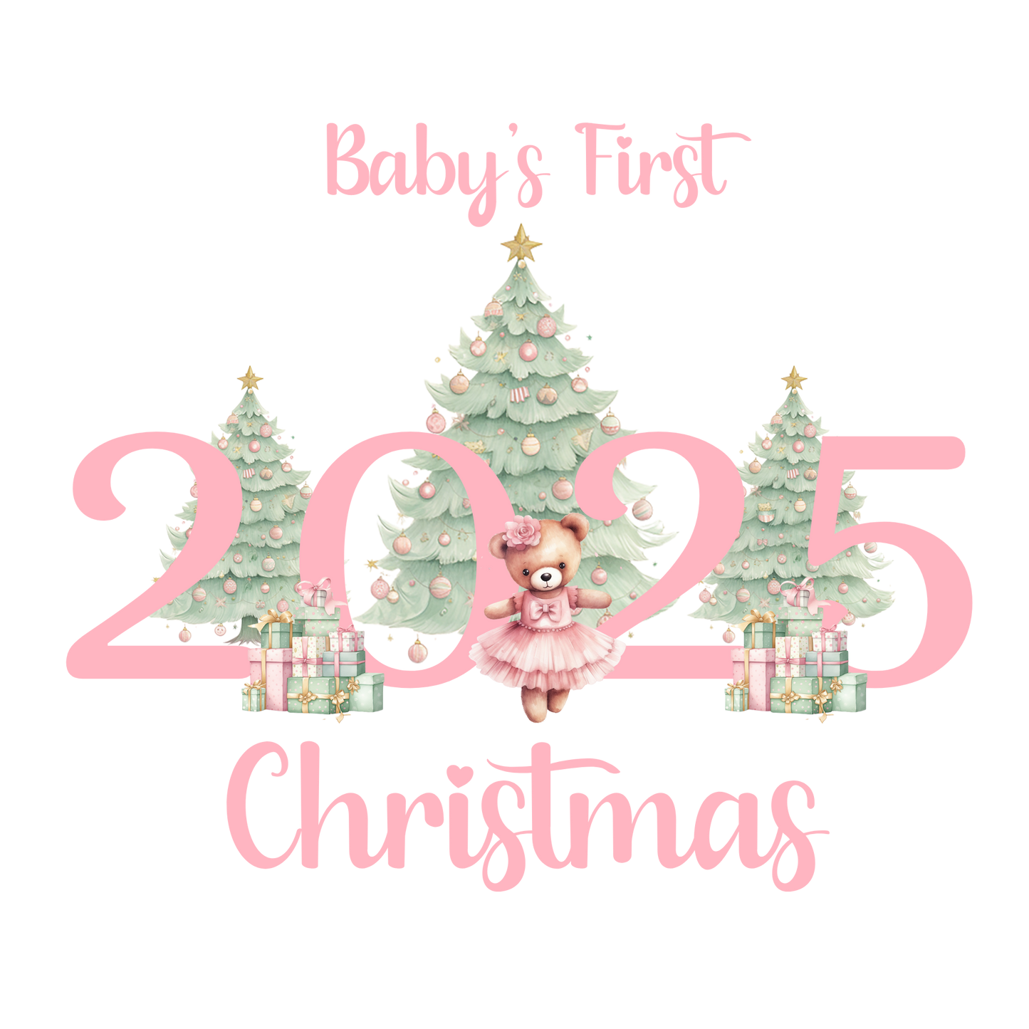 My First Christmas 2025 Pink Digital Download