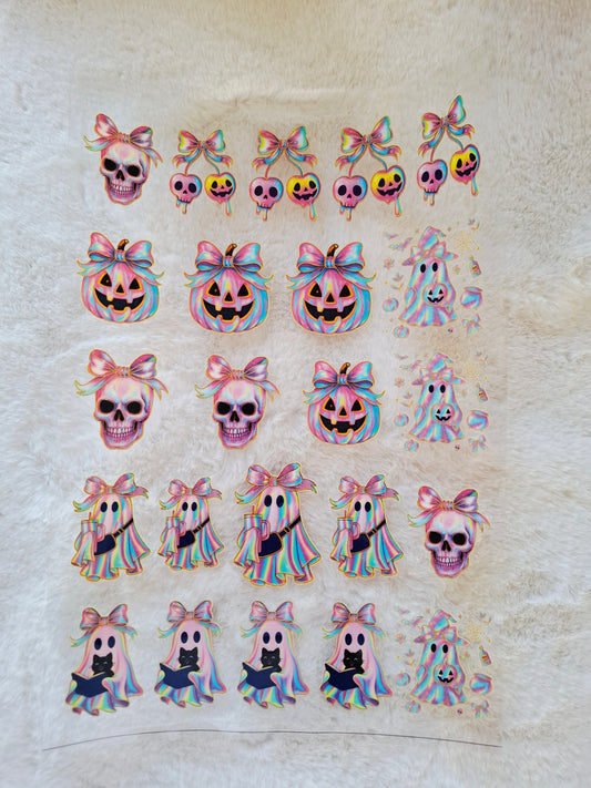 Iridescent Halloween Themed UVDTF Print Sheet